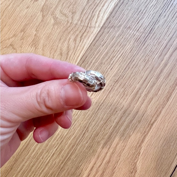 Ursa Major jewelry by Kate Jones Checkerboard Hoops- Medium - Sterling Silver - Picture 2 of 2